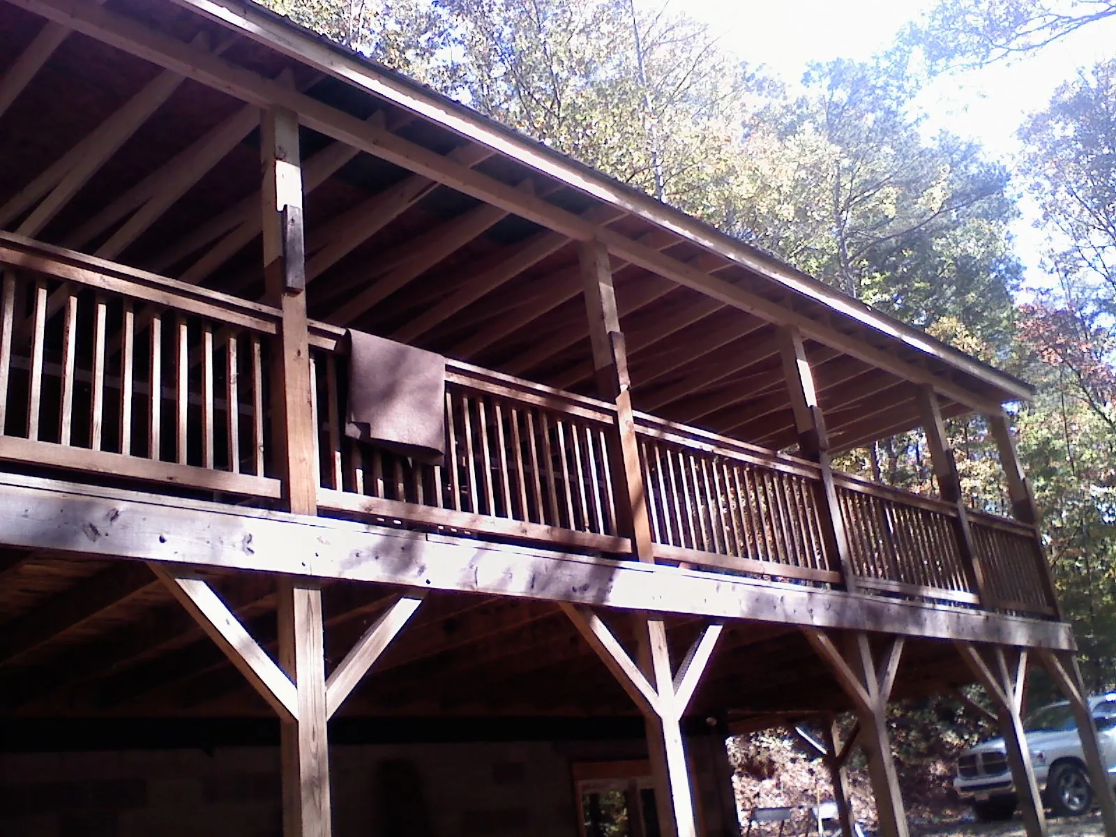 Timber framing under a new elevated porch and deck — Roof Leak Repair in Fleetville by Roofing Brothers